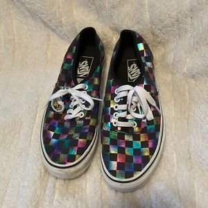 Vans checkerboard rainbow sneakers